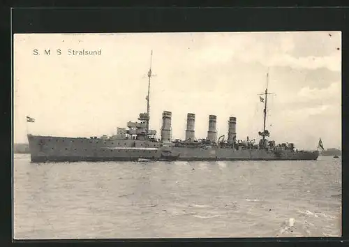 AK Kriegsschiff SMS Stralsund