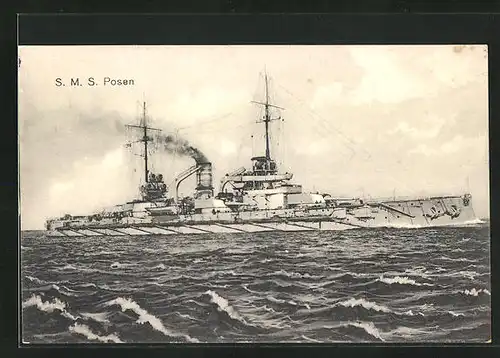 AK Kriegsschiff SMS Posen