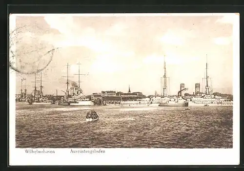 AK Wilhelmshaven, Kriegshafen mit Kirchturm