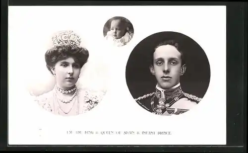 Präge-AK T. M. The King & Queen of Spain & Infant Prince