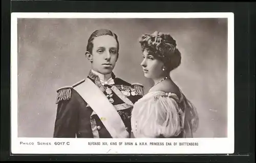 AK Alfonso XIII King of Spain & H. R. H. Princess Ena of Battenberg