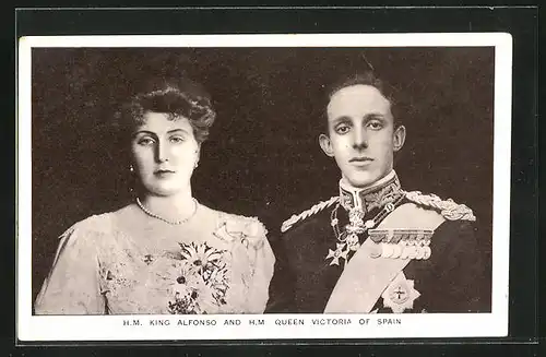 AK H. M. King Alfonso and H. M. Queen Victoria of Spain