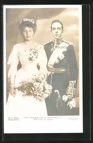 AK Princess Ena of Battenberg and H. M. King of Spain