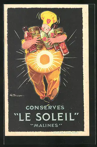 AK Reklame, Conserves, Le Soleil, Malines