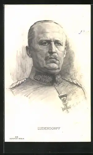 Künstler-AK Erich Ludendorff im Portrait