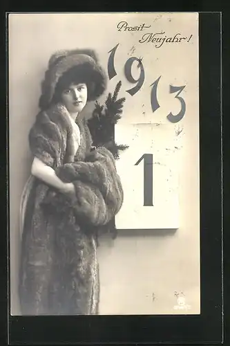 AK Neujahrsgruss zum Jahre 1913, Jahreszahl