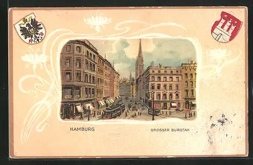 Passepartout-Lithographie Hamburg, Grosser Burstah
