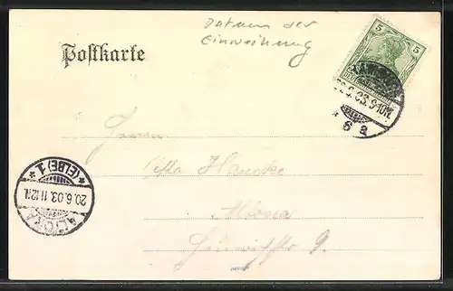 AK Hamburg, Festkarte zur Enthüllung des Kaiserdenkmals am 20.06.1903