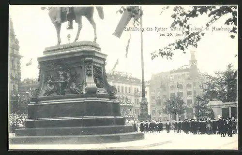 AK Hamburg, Enthüllung des Kaiser Wilhelm-Denkmals, 20. Juni 1903