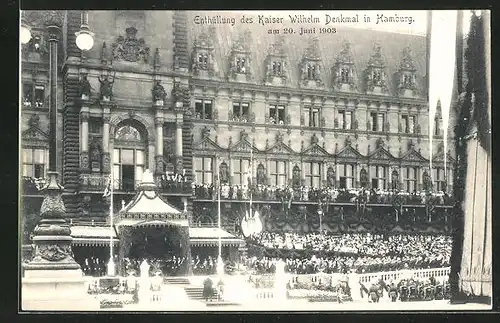 AK Hamburg, Enthüllung des Kaiser Wilhelm Denkmals, 20. Juni 1903, Zeremonie vor der Enthüllung