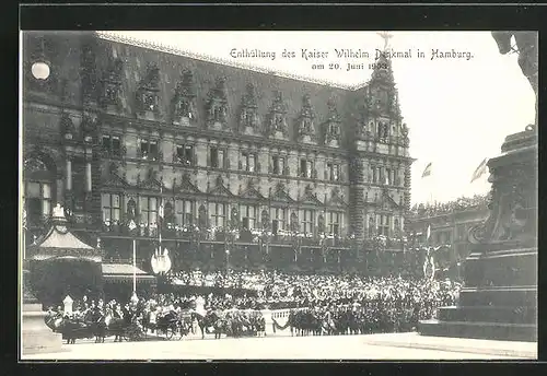 AK Hamburg, Enthüllung des Kaiser Wilhelm Denkmals, 20. Juni 1903, Ankunft Kaiser Wilhelm II.