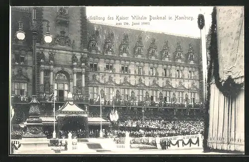 AK Hamburg, Enthüllung des Kaiser Wilhelm Denkmals, 20. Juni 1903