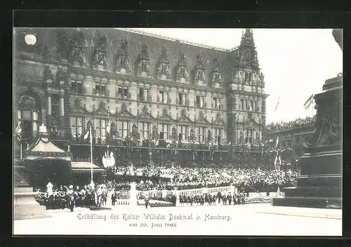 AK Hamburg, Enthüllung des Kaiser Wilhelm-Denkmals 20.06.1903, Festakt am Denkmal