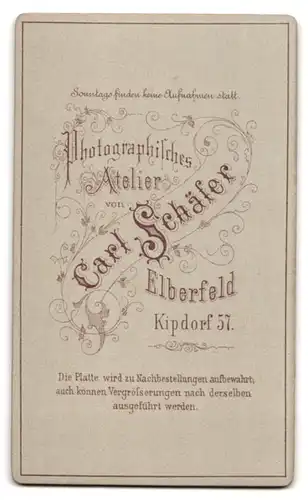 Fotografie Carl Schäfer, Elberfeld, Kipdorf 57, Dame mit Schmuck an Sessel lehnend