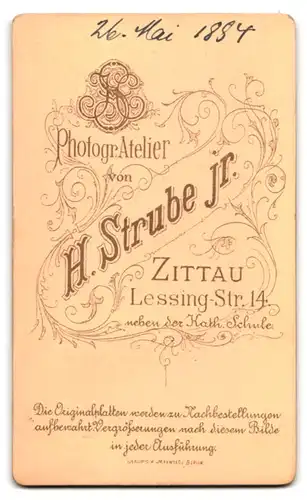 Fotografie H. Strube Junior, Zittau, Lessingstr. 14, Portrait junger Herr mit Vollbart