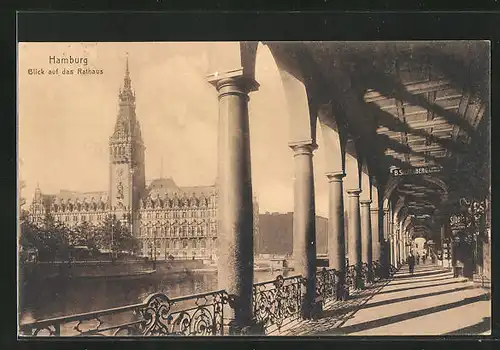 AK Hamburg, Blick auf das Rathaus