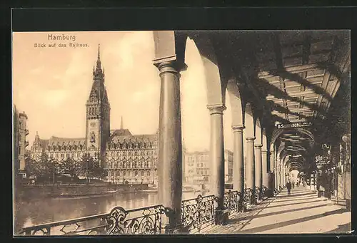 AK Hamburg, Blick auf das Rathaus
