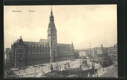 AK Hamburg, Rathaus und Denkmal