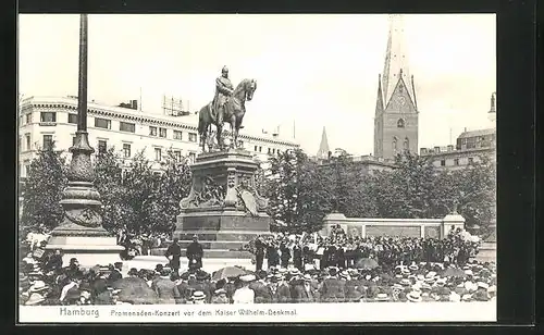 AK Hamburg, Promenaden-Concert vor dem Kaiser Wilhelm-Denkmal