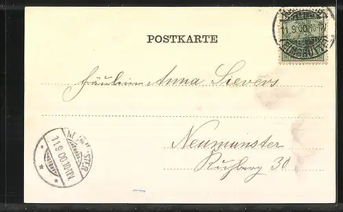 AK Hamburg, Jungfernstieg mit Alsterarkaden und Geschäften