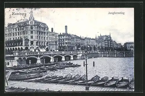 AK Hamburg, Jungfernstieg mit Booten