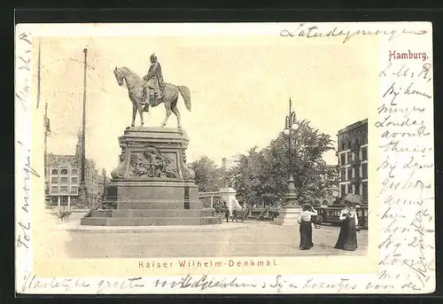 AK Hamburg, Kaiser Wilhelm-Denkmal
