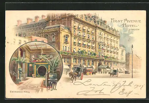 Lithographie London, First Avenue Hotel, Entrance Hall
