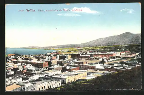 AK Melilla, Vista panorámica de Melilla moderna