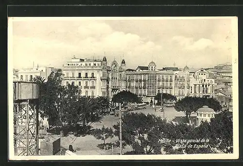 AK Melilla, Vista parcial de la Plaza de Espana