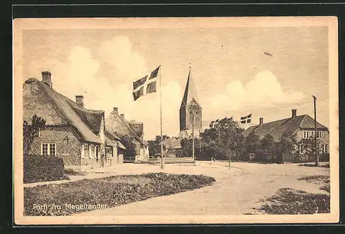 AK Mogeltonder, Strassenpartie mit Kirche