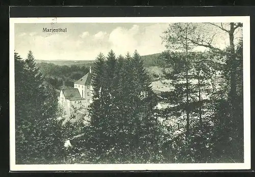 AK Marienthal, Aussicht auf herrschaftliche Häuser im Wald