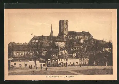 AK M. Gladbach, Geroplatz mit Kirchturm