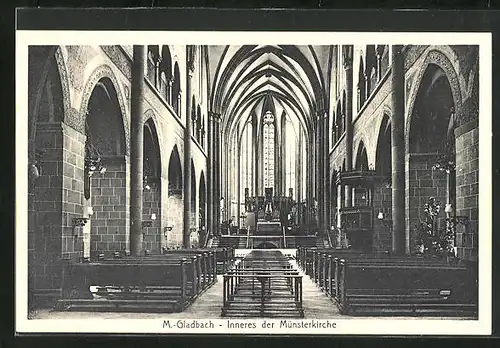 AK M. Gladbach, Inneres der Münsterkirche