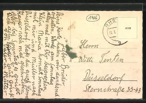 AK Rheydt, Partie am Markt mit Kirchturm