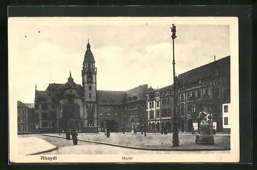 AK Rheydt, Partie am Markt mit Kirche