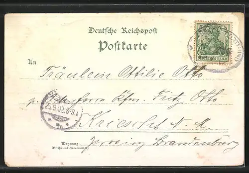 AK M. Gladbach, Postamt und Bismarckdenkmal