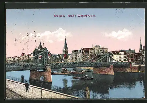 AK Bremen, Grosse Weserbrücke