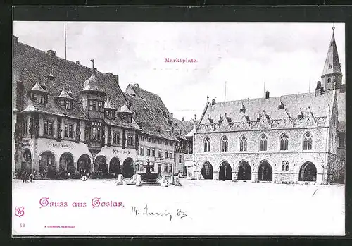 AK Goslar, Marktplatz mit Kaiser-Worth