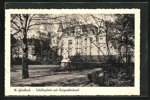 AK Mönchengladbach, Schillerplatz mit Kriegerdenkmal