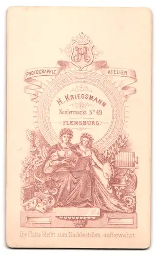 Fotografie H. Kriegsmann, Flensburg, Nordmarkt 49, Portrait eleganter Herr mit Oberlippenbart