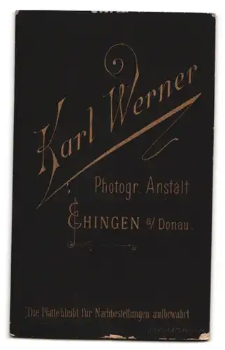 Fotografie Karl Werner, Ehingen a. Donau, Portrait junge Dame mit zurückgebundenem Haar