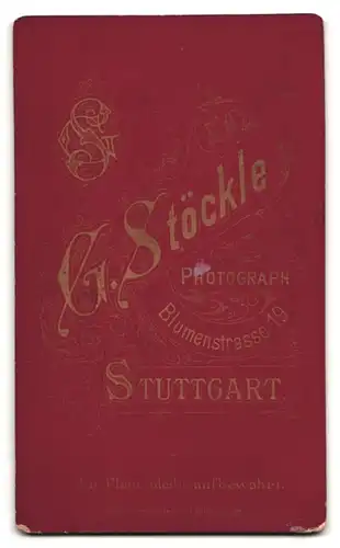 Fotografie G. Höckle, Stuttgart, Blumenstrasse 19, Portrait Herr im Anzug mit Walrossbart