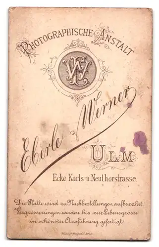 Fotografie Eberle & Werner, Ulm, Neuthorstrasse, Portrait Soldat in Chevaulegers Garde Uniform Rgt. 38