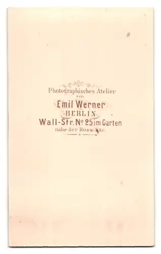 Fotografie Emil Werner, Berlin, Wall-Strasse 25, Portrait Kin dim karierten Kleid mit hellem Kragen