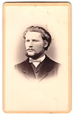 Fotografie Franz Schuen, Amberg, Portrait Mann im Anzug mit Fliege und Kinnbart