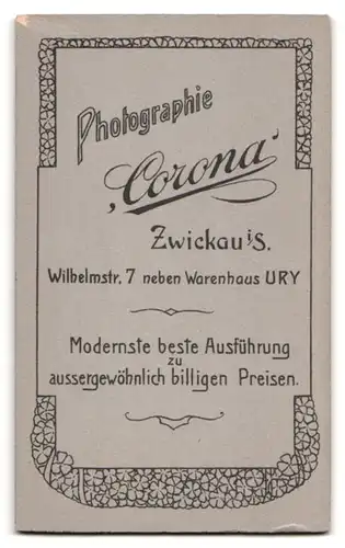 Fotografie Corona, Zwickau i.S., Wilhelmstrasse 7, Geschwister in sommerlichen Kleidern