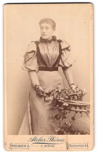 Fotografie Atelier Phönix, Dresden, Pillnitzerstrasse 64, junge Dame im Puffärmelkleid