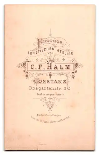 Fotografie C. F. Halm, Constanz, Rosgartenstrasse 20, Kindchen im Taufkleidchen