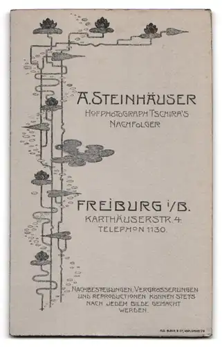 Fotografie A. Steinhäuser, Freiburg i. B., Karthäuserstr. 4, Mädchen & Baby tragen weisse Kleider