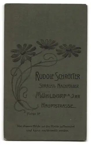 Fotografie Rudolf Schrötter, Mühldorf a. Inn, Hauptstr., Junger Mann im Anzug mit Buch und Rose